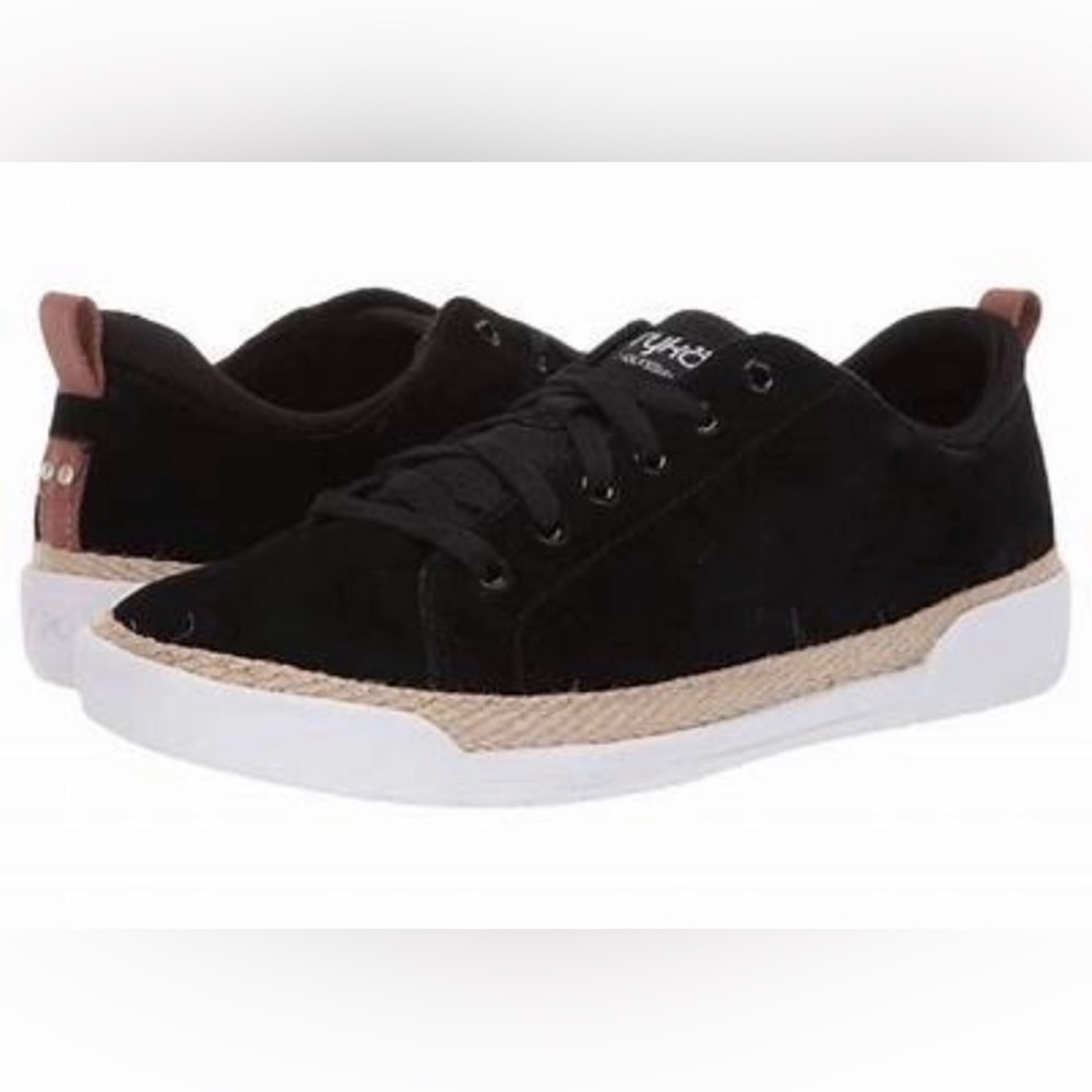 Ryka Olyssia suede upper jute rope trim 1” white sole sneaker